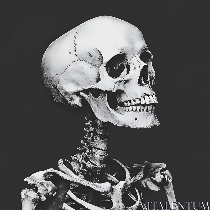 Anatomical Skeleton Monochrome Fine Art AI Image