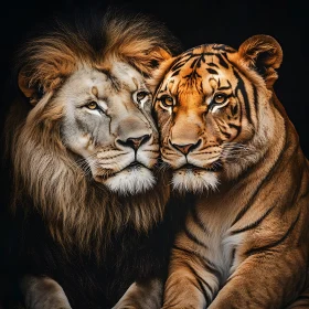 Majestic Lion and Tiger Duo