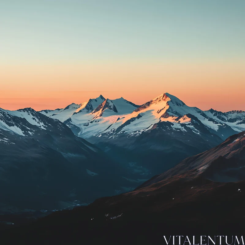 Alpine Peaks at Dawn AI Image