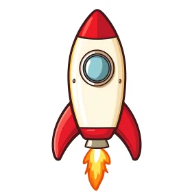 Whimsical Rocket Ascending