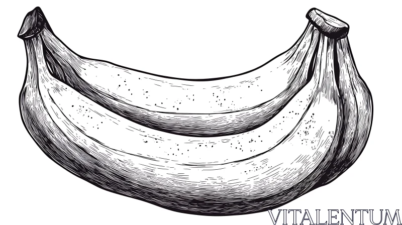 Elegant Banana Fruit Line Art AI Image