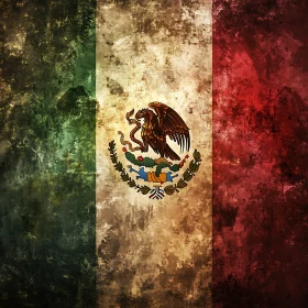 Distressed Mexico Flag Texture