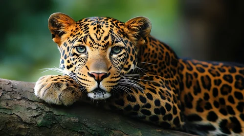Resting Leopard on a Branch