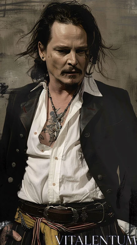 AI ART Johnny Depp Artistic Portrait