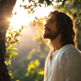 Man bathed in Sunlight