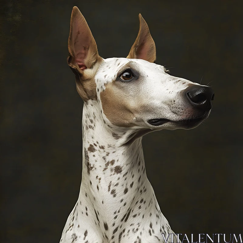 Detailed Dog Portrait with Spots AI Image