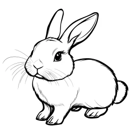 Elegant Rabbit Line Art Illustration