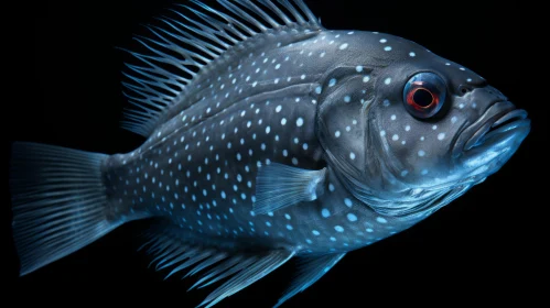 Blue Swirl Fish: An Intriguing Marine Display Against a Dark Background
