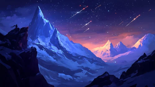 Starry Mountain Landscape Painting