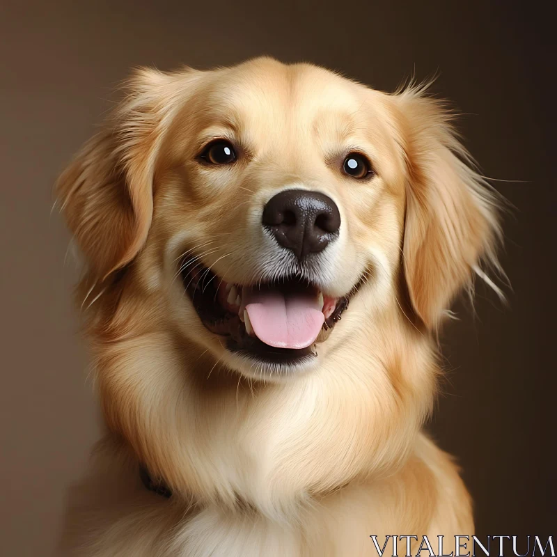 Portrait of a Golden Retriever Dog AI Image