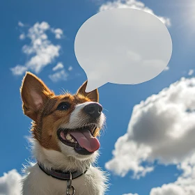 Happy Dog with Speech Bubble