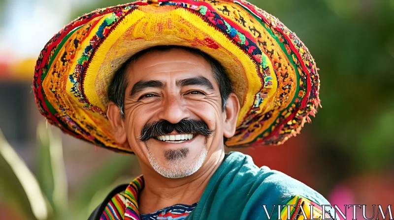 AI ART Joyful Man in Traditional Sombrero