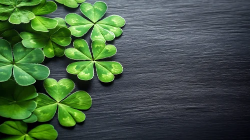 Four Leaf Clovers and Dark Texture