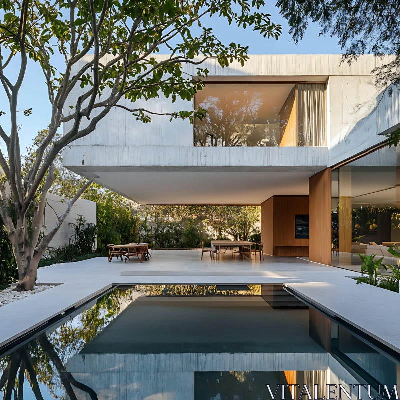 AI ART Contemporary Home with Elegant Pool and Minimalist Design