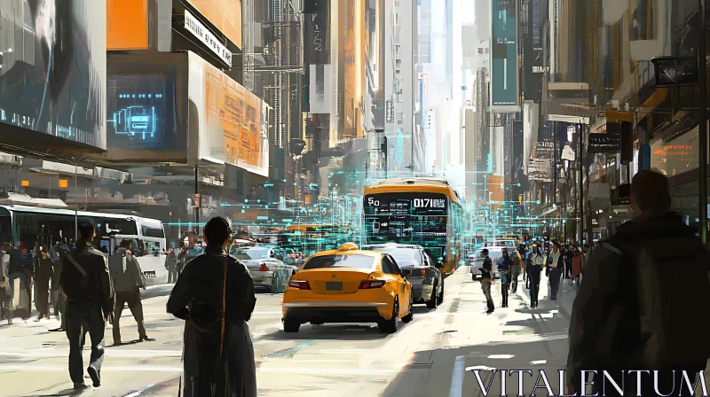 AI ART Urban Future: A Cityscape Painting