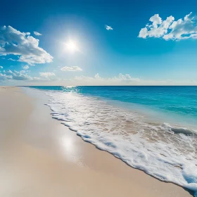 Tranquil Ocean View: Beach and Sunlight