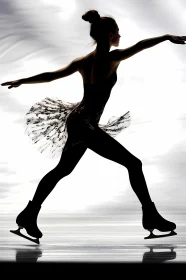 Graceful Figure Skating Silhouette in Motion AI Generated Picture