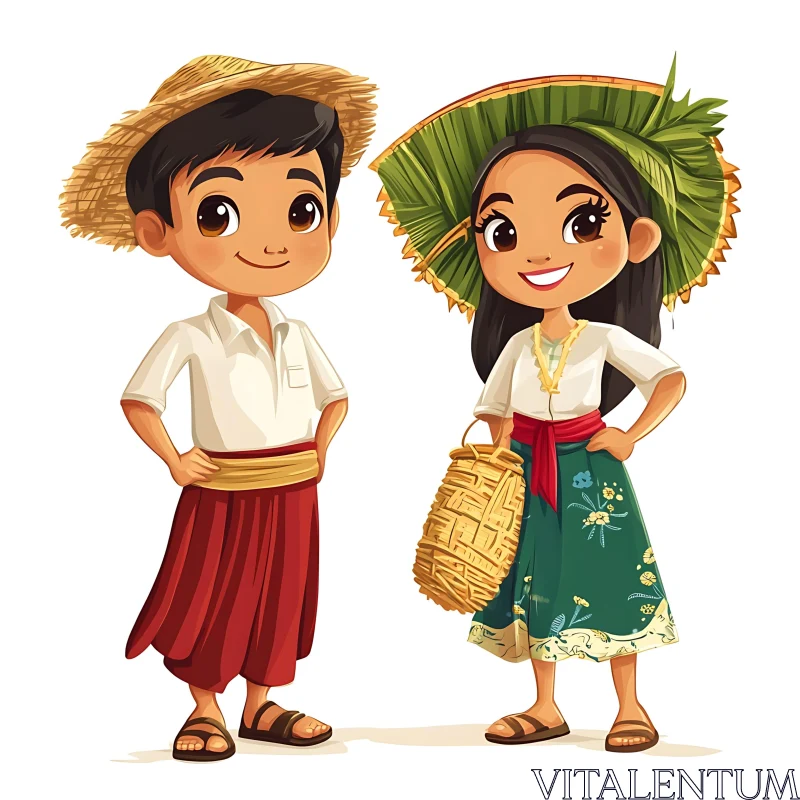 Cartoon of Filipino Children AI Image