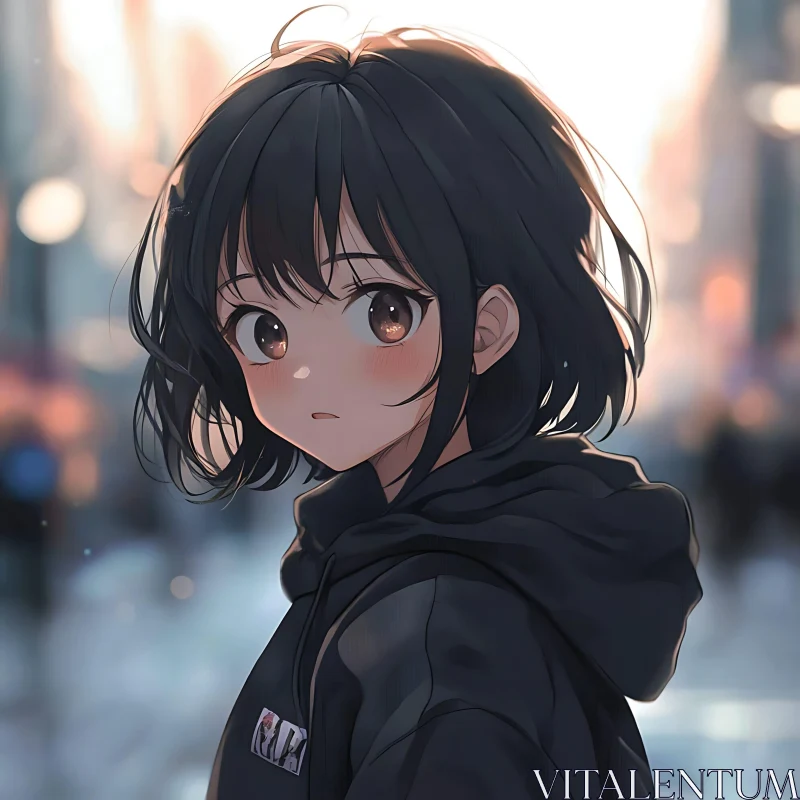 AI ART City Evening Anime Portrait