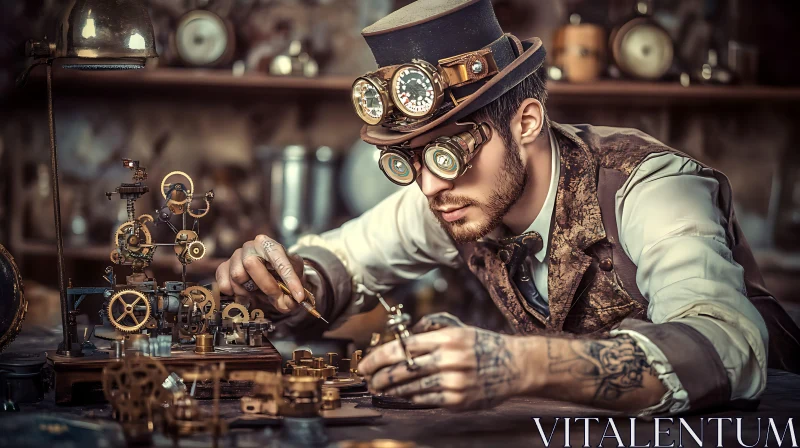 AI ART Steampunk Artisan at Work