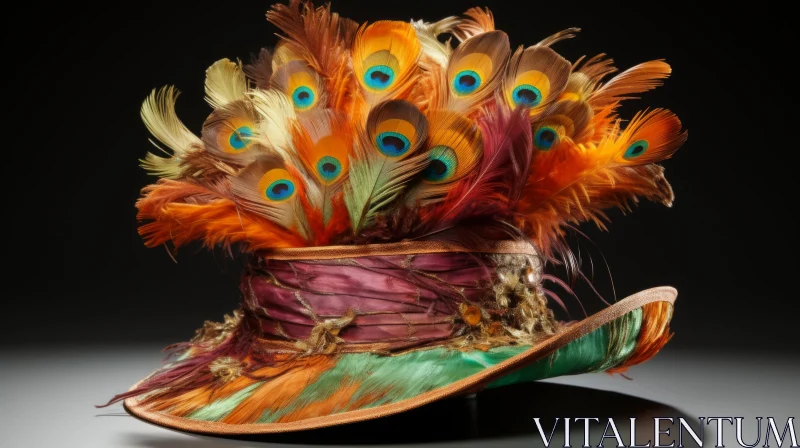 Colorful Feather Hat - Exquisite Fashion Statement AI Image