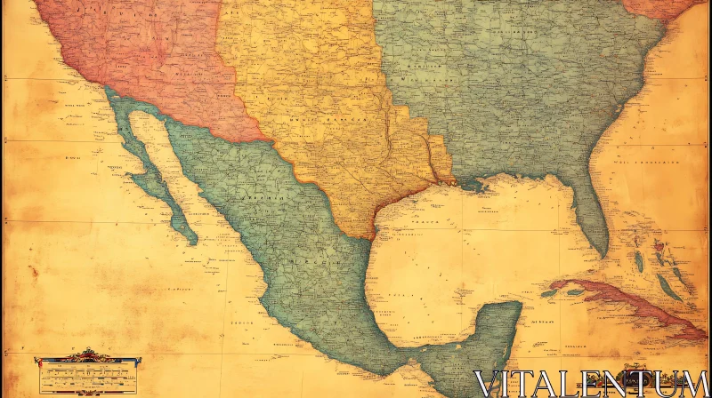 AI ART Historical Map of North America