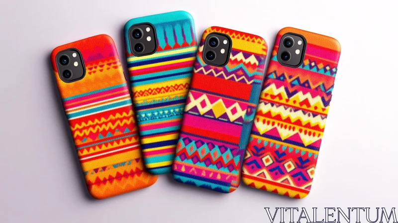 Colorful Geometric Phone Case Designs AI Image