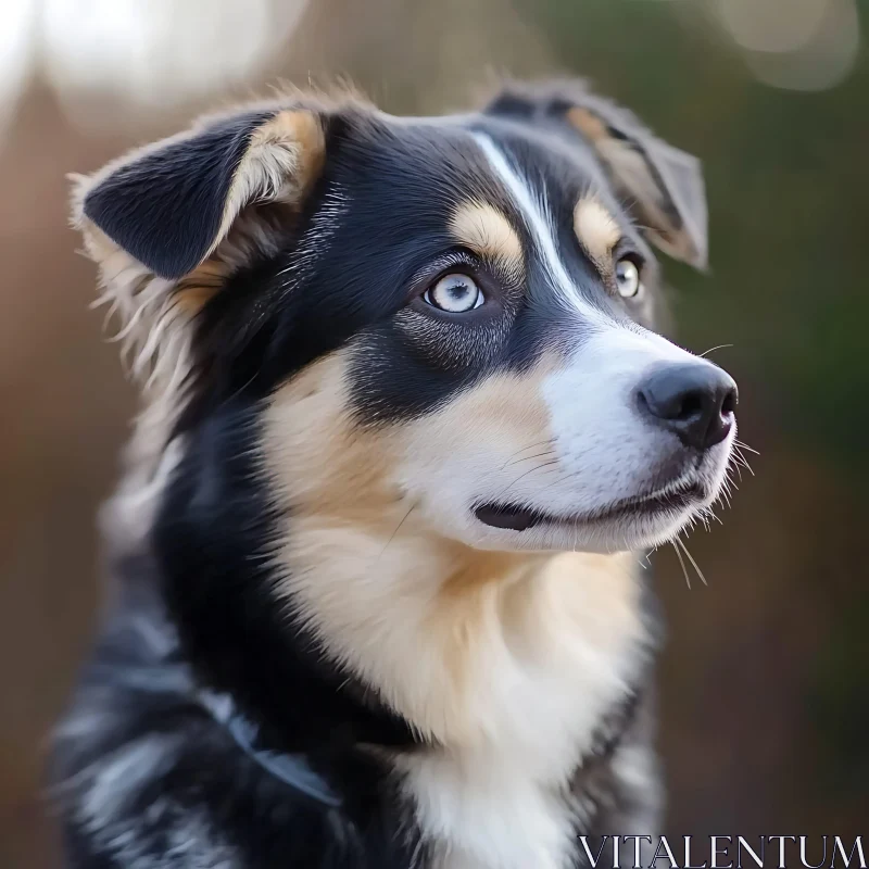 Striking Blue-Eyed Dog Portrait AI Image