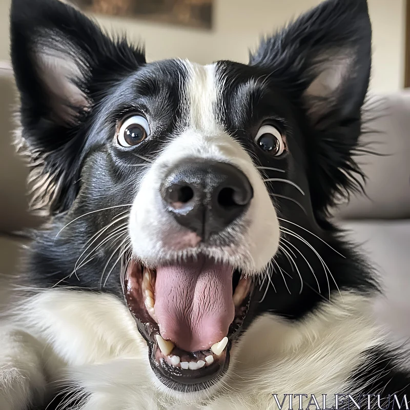 Joyful Dog With Open Mouth AI Image