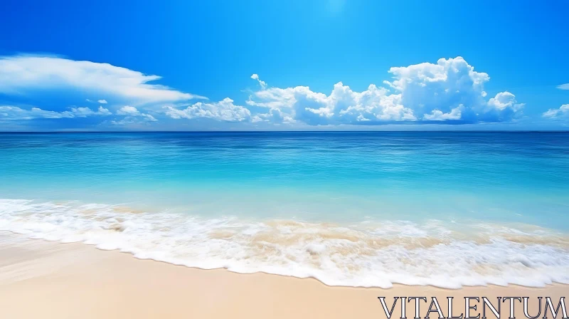 AI ART Coastal Scene: Azure Waters and White Sand