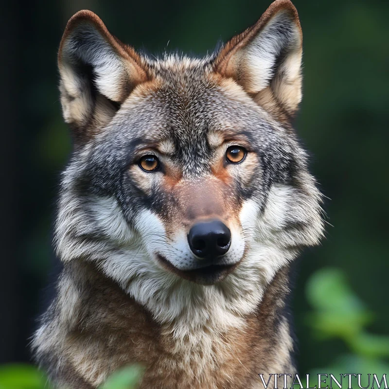 Close-up of a wild wolf AI Image