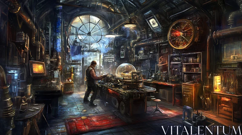Inventor's Workshop Steampunk Era AI Image