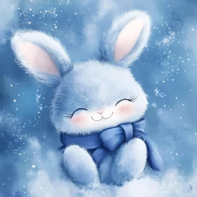 Cute Bunny with Scarf Illustration