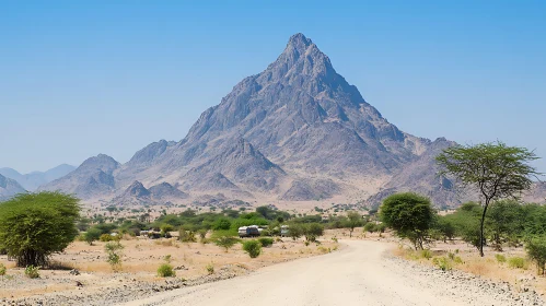 Mountainous Vista with Road