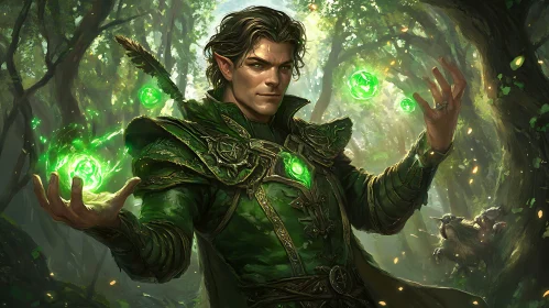 Forest Elf Warlock Casting Magic