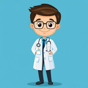 Smiling Doctor Cartoon Character