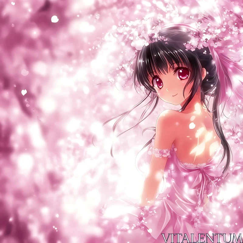 Anime Spring Blossom Scene AI Image