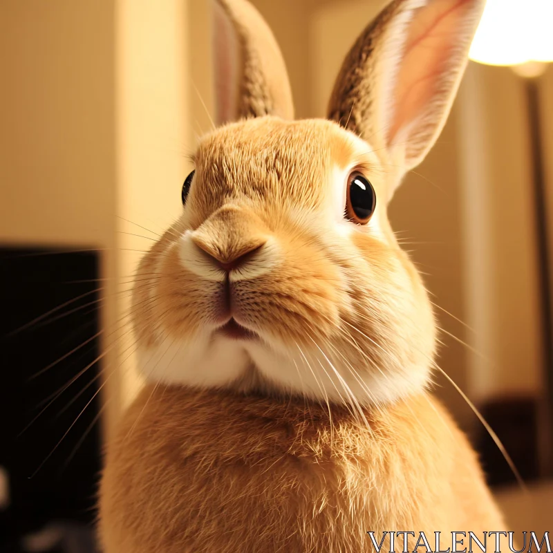 Close-up of a Cute Brown Bunny AI Image