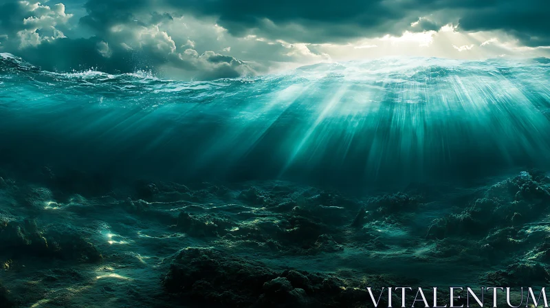 AI ART Oceanic Depths: Sunlight Through the Waves