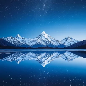 Night Mountain Reflection