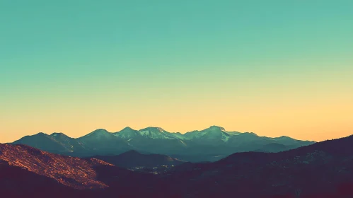 Snow-Capped Peaks under Gradient Sky