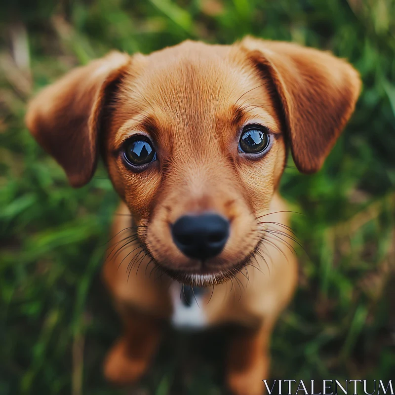 Cute Brown Puppy With Expressive Eyes AI Image