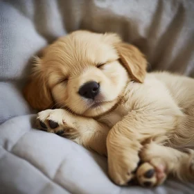 Adorable Sleeping Golden Puppy