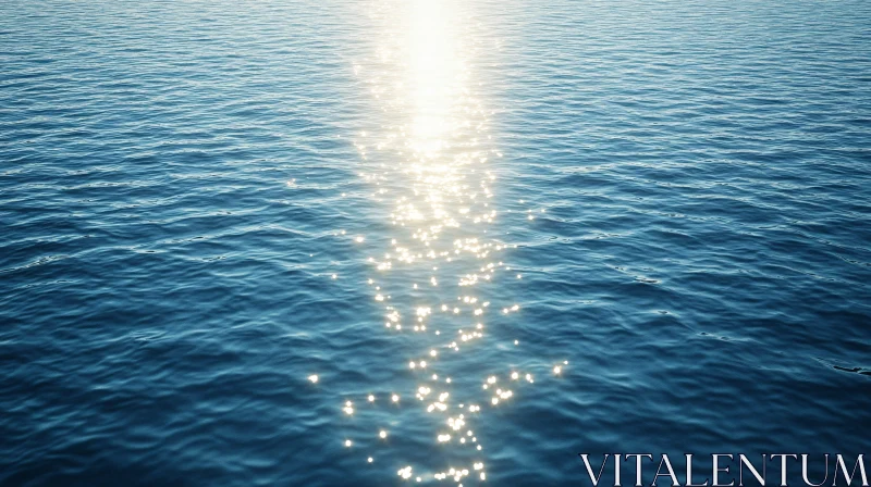 Shimmering Sunlight on a Calm Sea AI Image