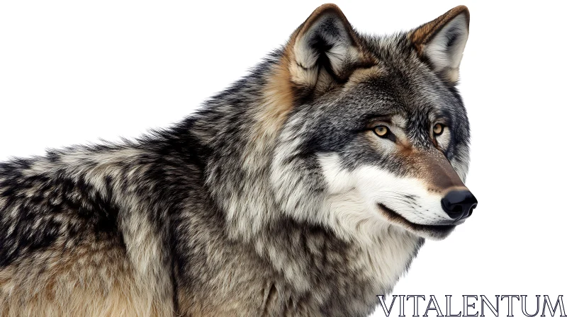 Close-Up of a Wild Wolf Head AI Image