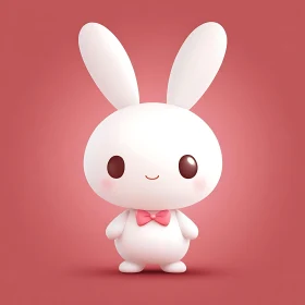 Cartoon Bunny with Bow Tie
