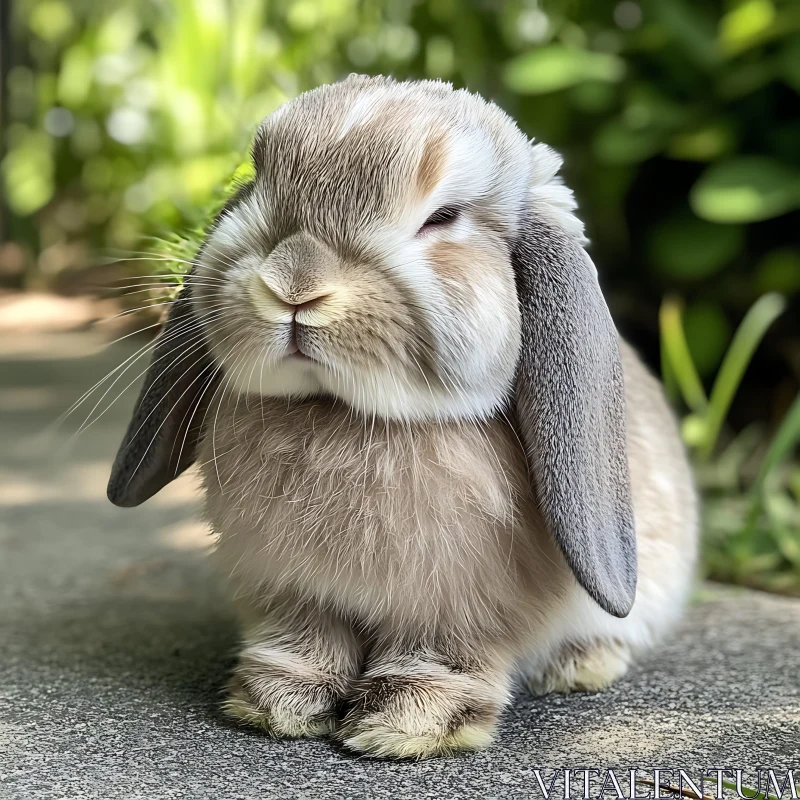 Peaceful Bunny in Natural Light AI Image