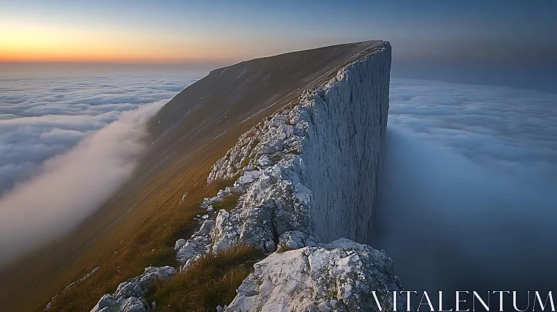 AI ART Serene Mountain Landscape with Cloudscape