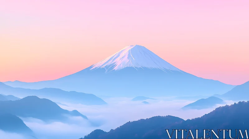 AI ART Majestic Mountain View at Dawn