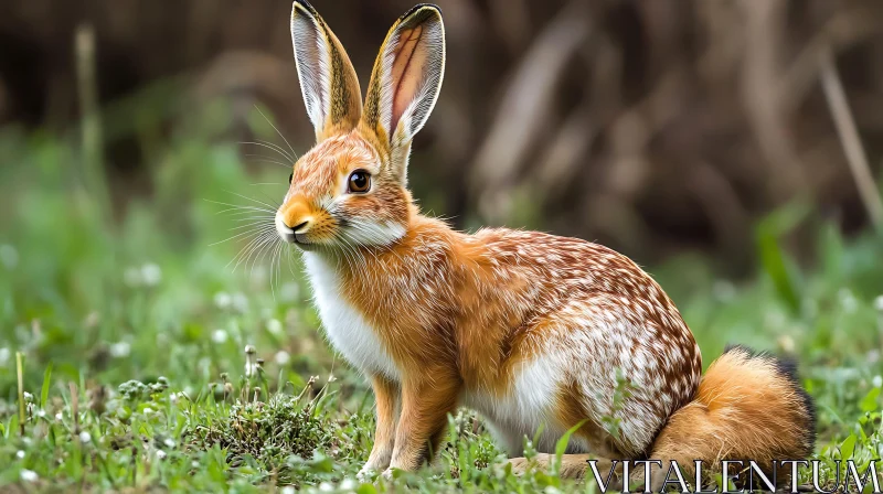 Rabbit Portrait in Nature AI Image